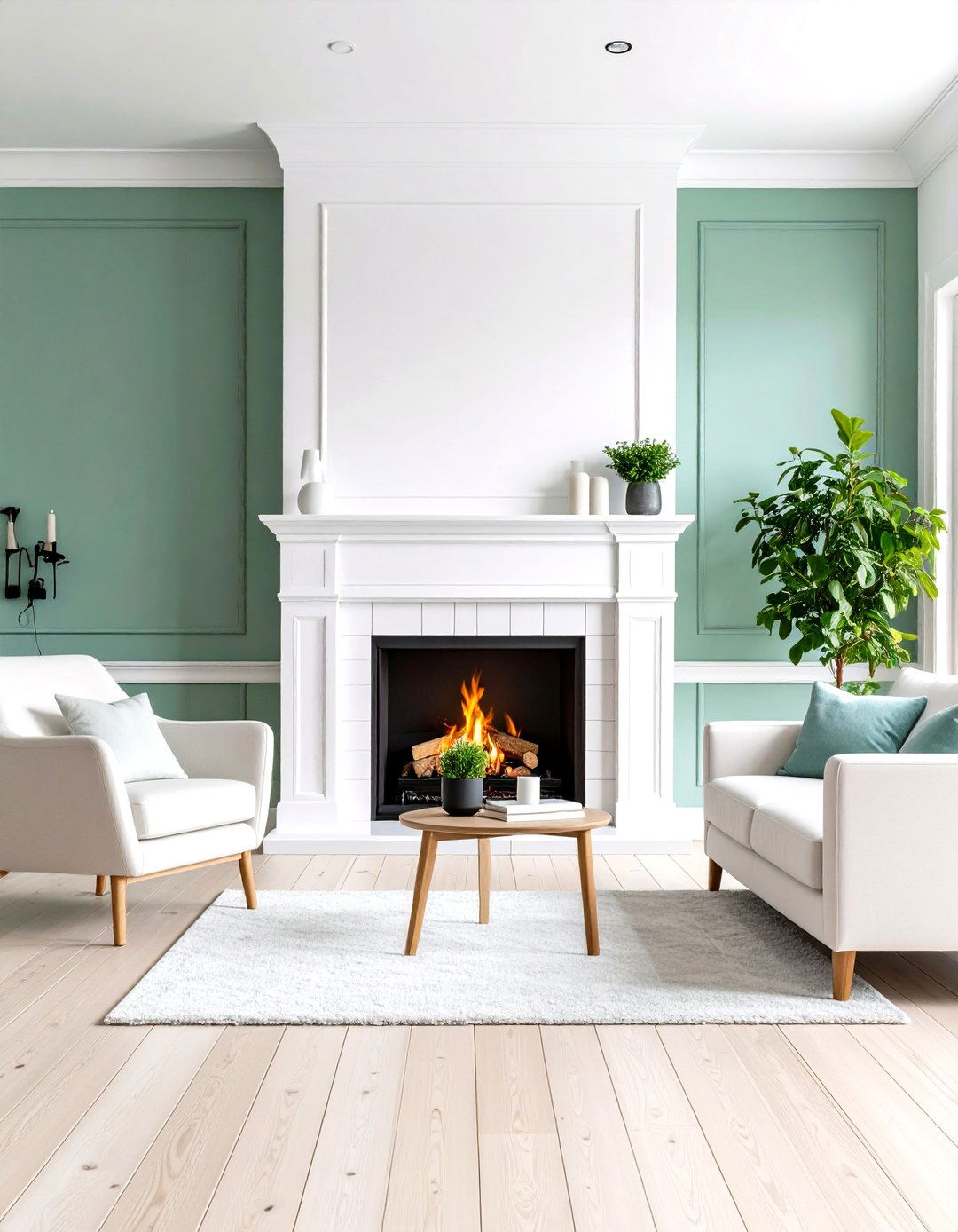 White Ceramic Fireplace Surrounds - 24 Scandinavian Fireplace Ideas