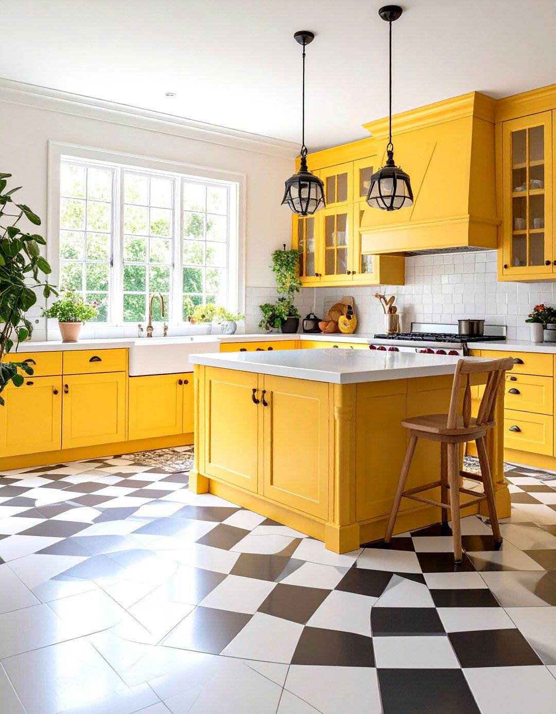 White Checkerboard Pattern Floors - 24 White Kitchen Floor Ideas