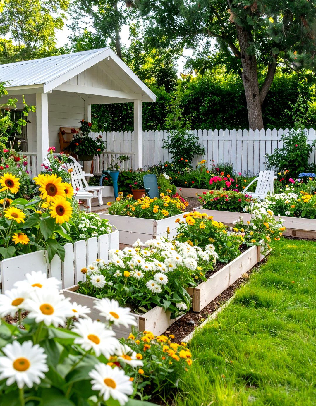 White Childrens Garden Educational Space - 24 White Garden Design Ideas
