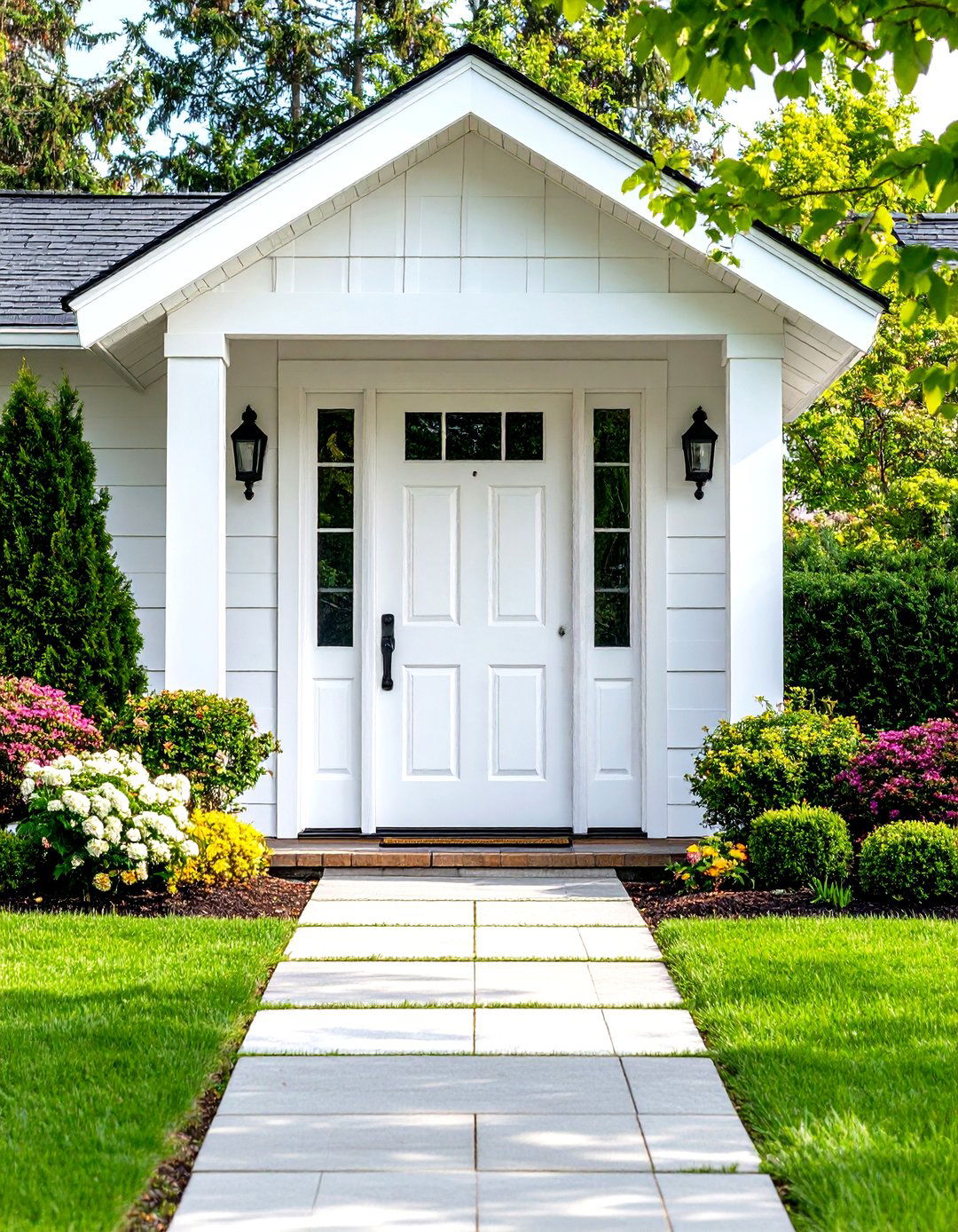 White Composite Material Door - 24 White Front Door Ideas