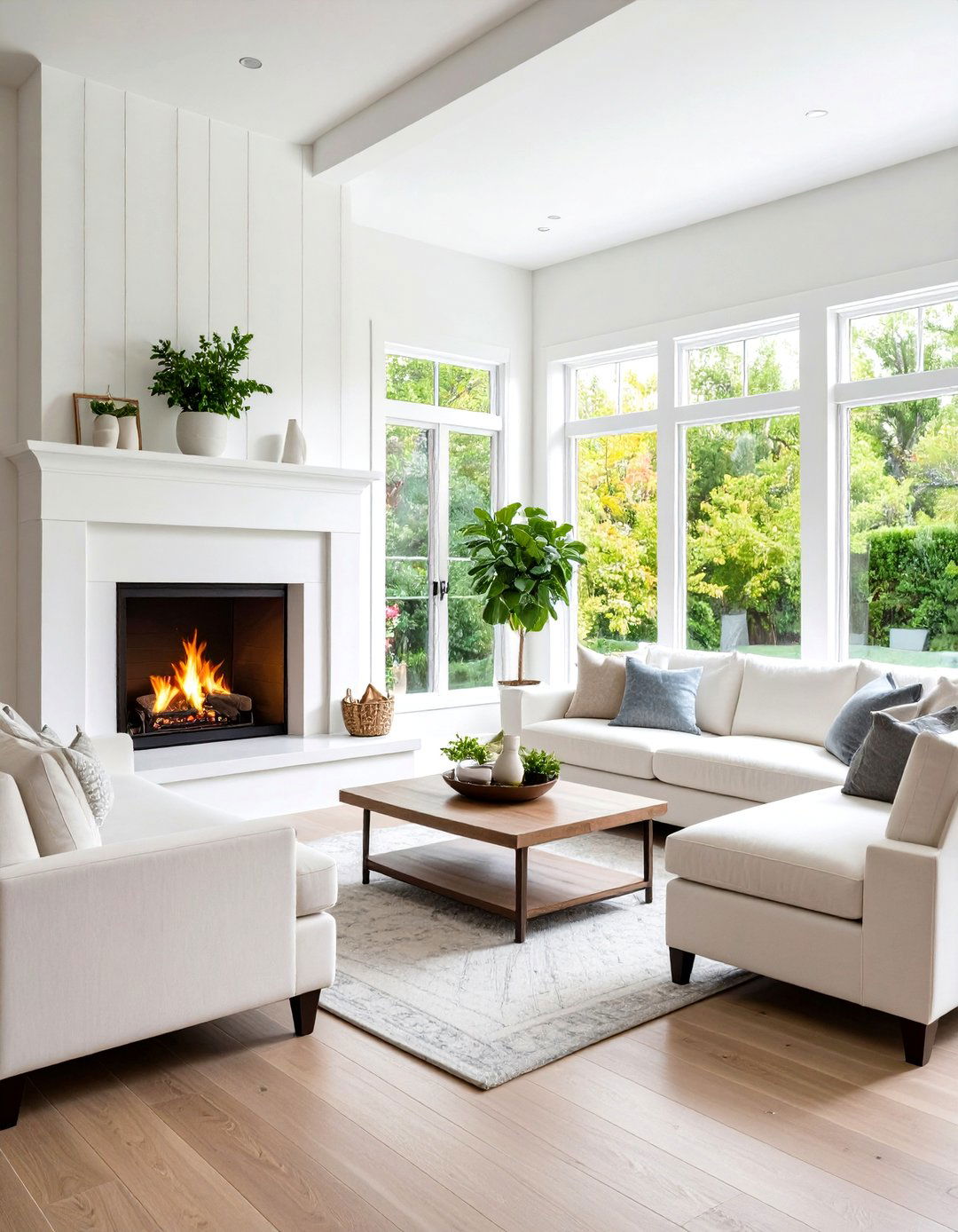 White Corner Fireplace Design - 24 White Fireplace Ideas
