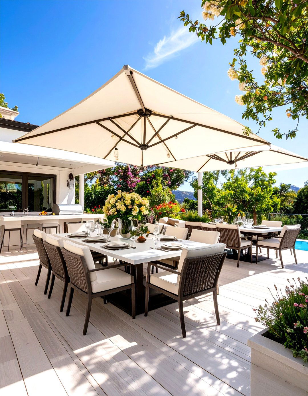 White Deck Dining Area - 24 White Deck Ideas