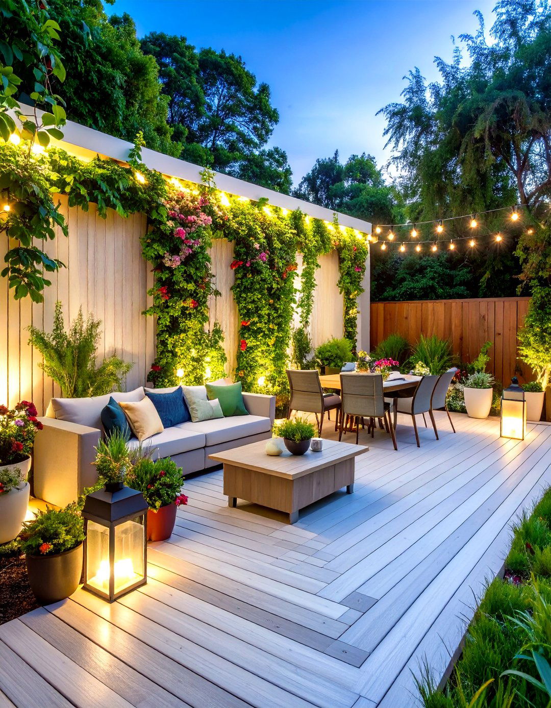 White Deck with Privacy Screens - 24 White Deck Ideas