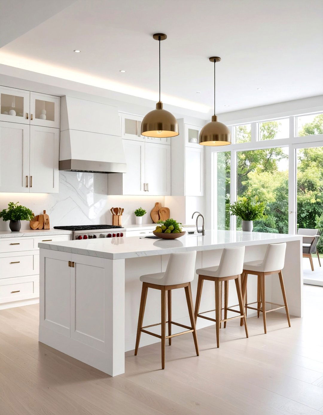 White Kitchen with Breakfast Bar Extension - 24 Small White Kitchen Ideas