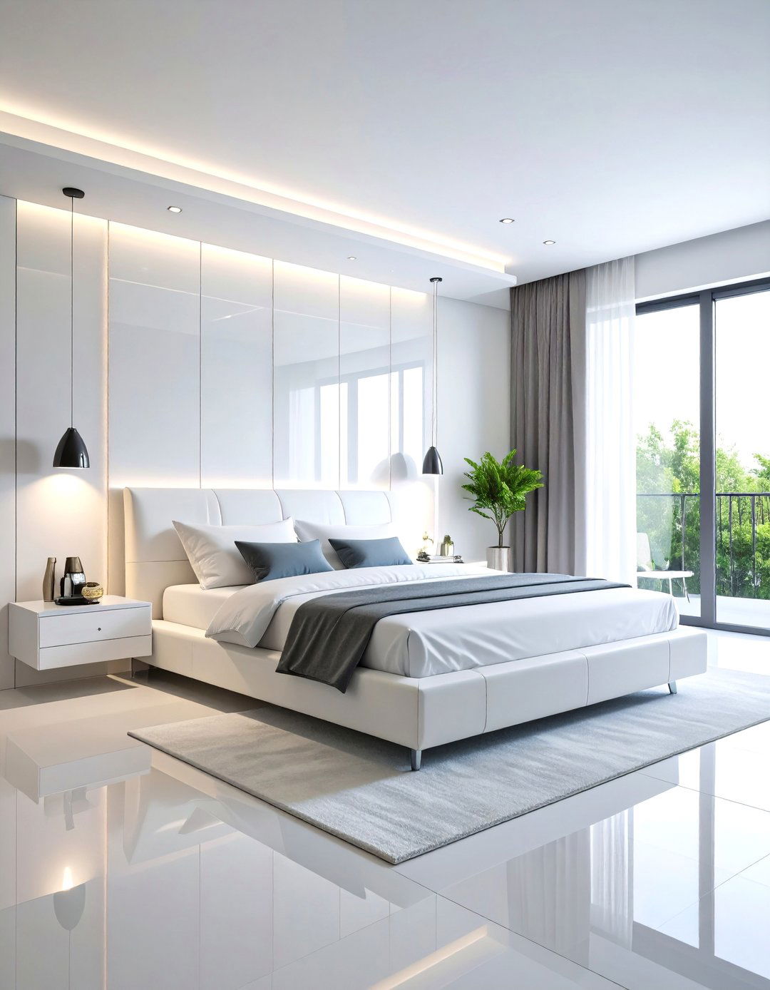 White Lacquer Minimalist Haven - 24 80s Bedroom Ideas