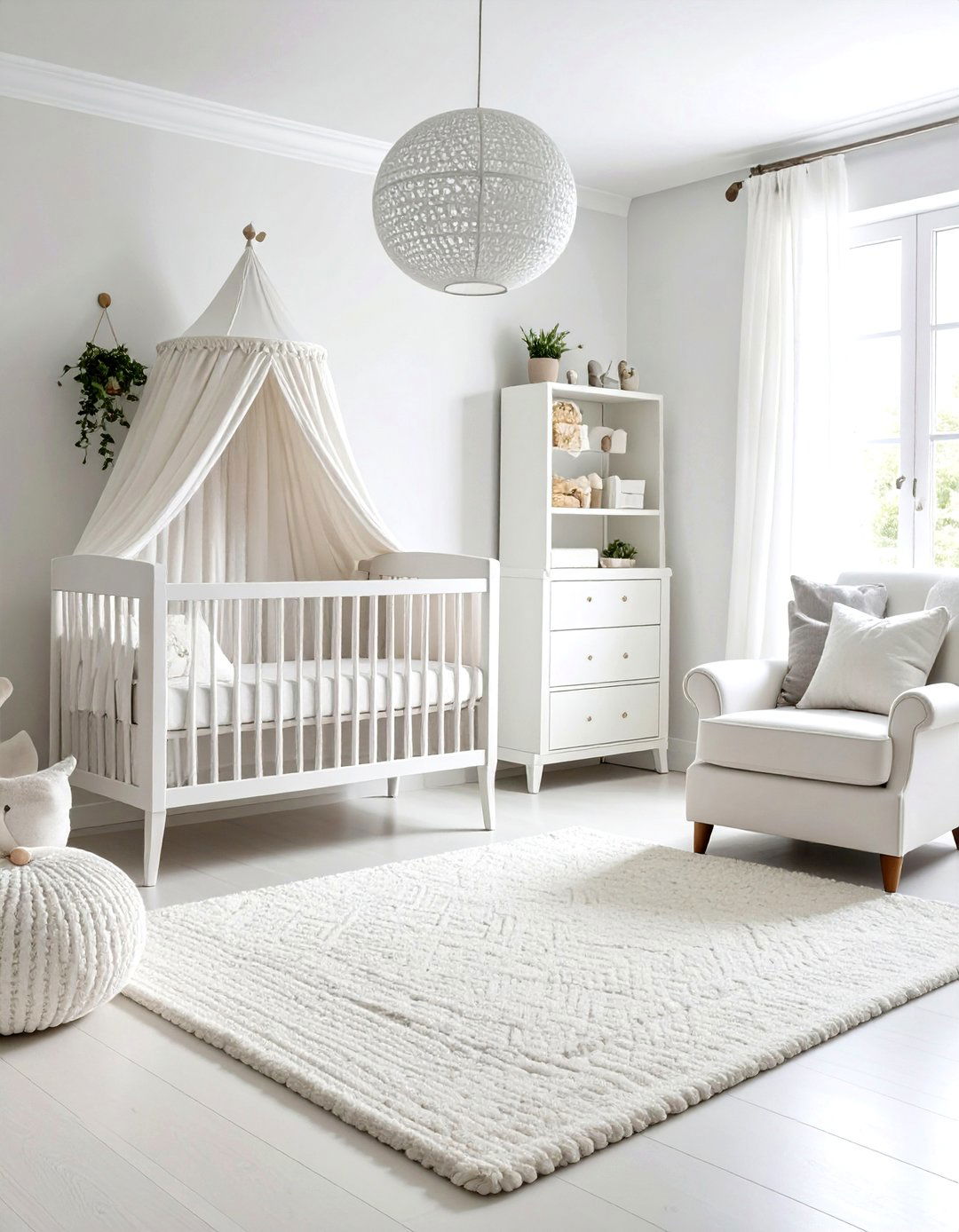 White Monochromatic Nursery Design - 24 White Nursery Ideas