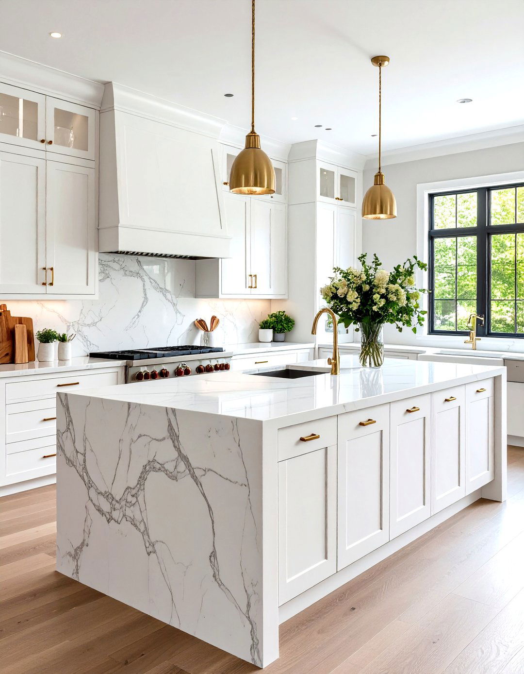 White Oak Cabinets with Marble Countertops - 24 Kitchens With White Oak Cabinets