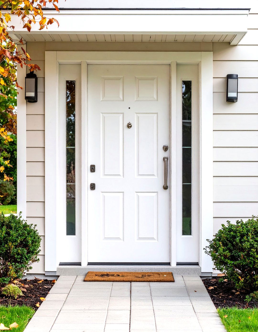 White Oak Contemporary Flush Door Design - 24 White Oak Front Door Ideas