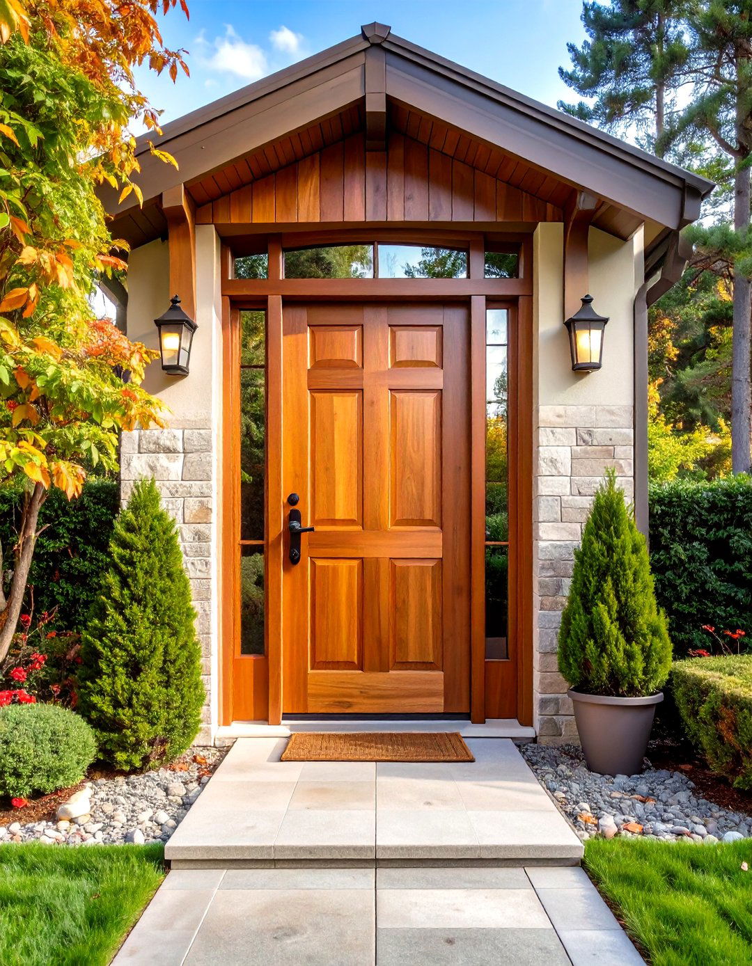 White Oak Door with Custom Stain Blends - 24 White Oak Front Door Ideas