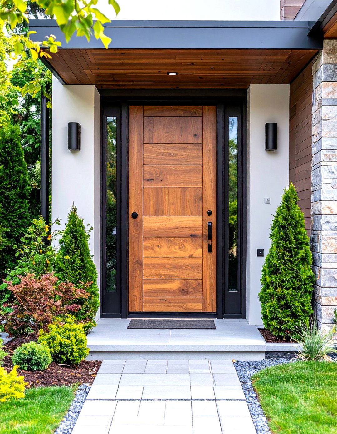 White Oak Door with Steel Frame Integration - 24 White Oak Front Door Ideas