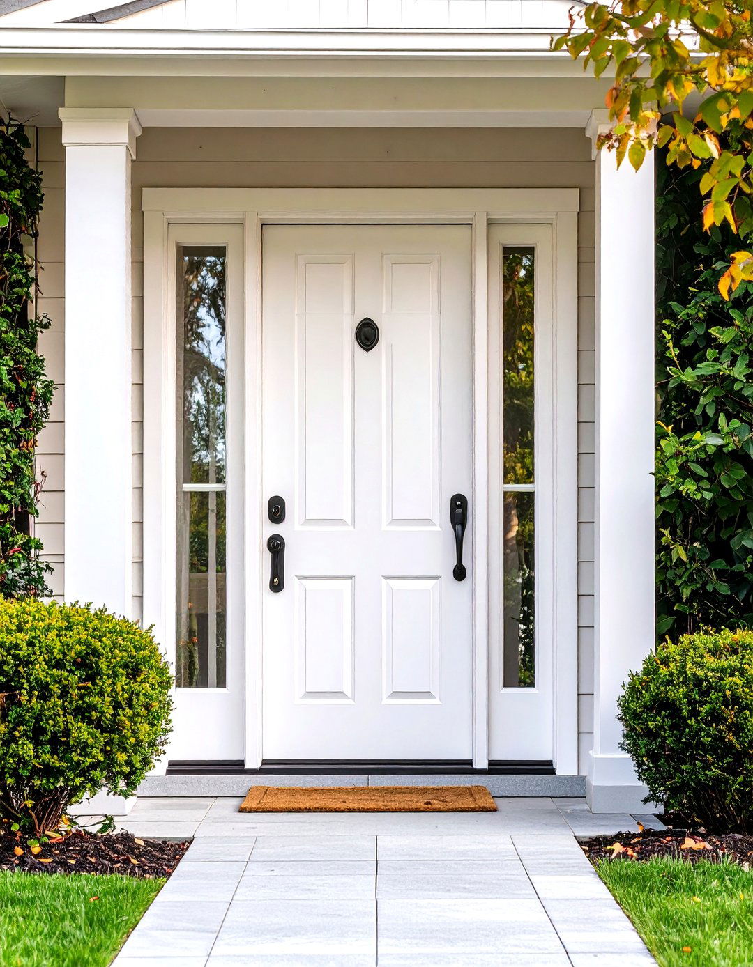 White Oak Exterior Door with Security Features - 24 White Oak Front Door Ideas