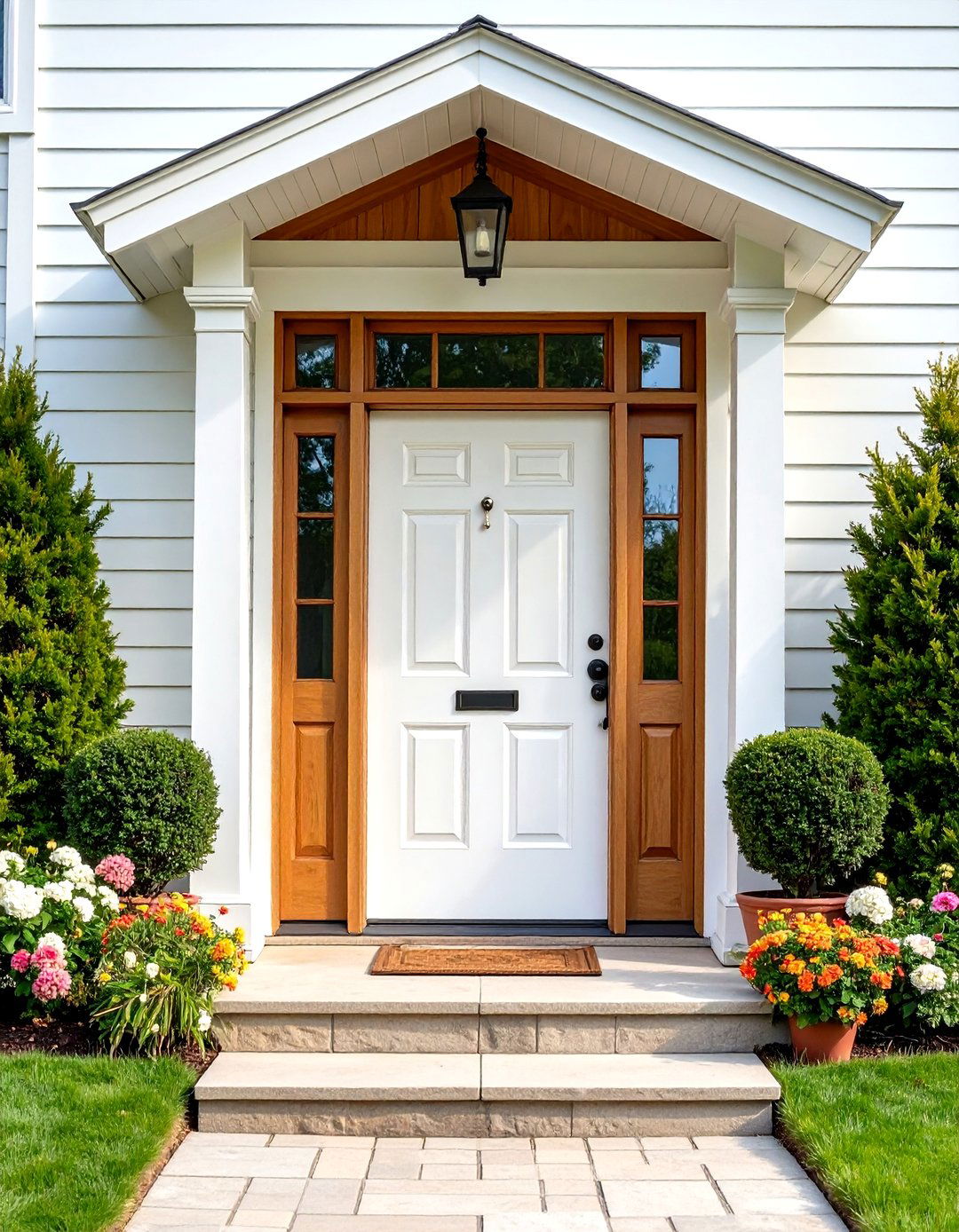 White Oak Front Door with Transom Window - 24 White Oak Front Door Ideas