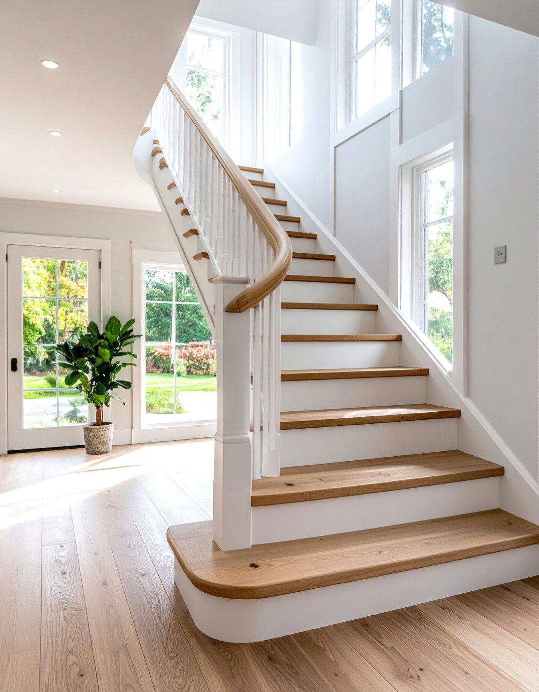 White Oak Open Riser Staircase - 24 White Oak Staircase Ideas