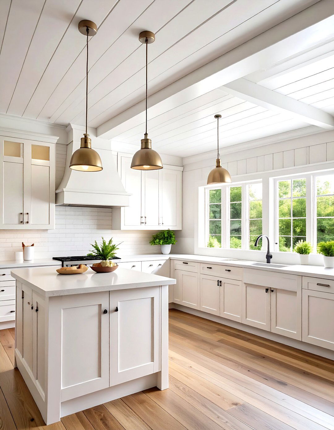 White Painted Shiplap Ceiling - 24 Wood Plank Ceiling Ideas