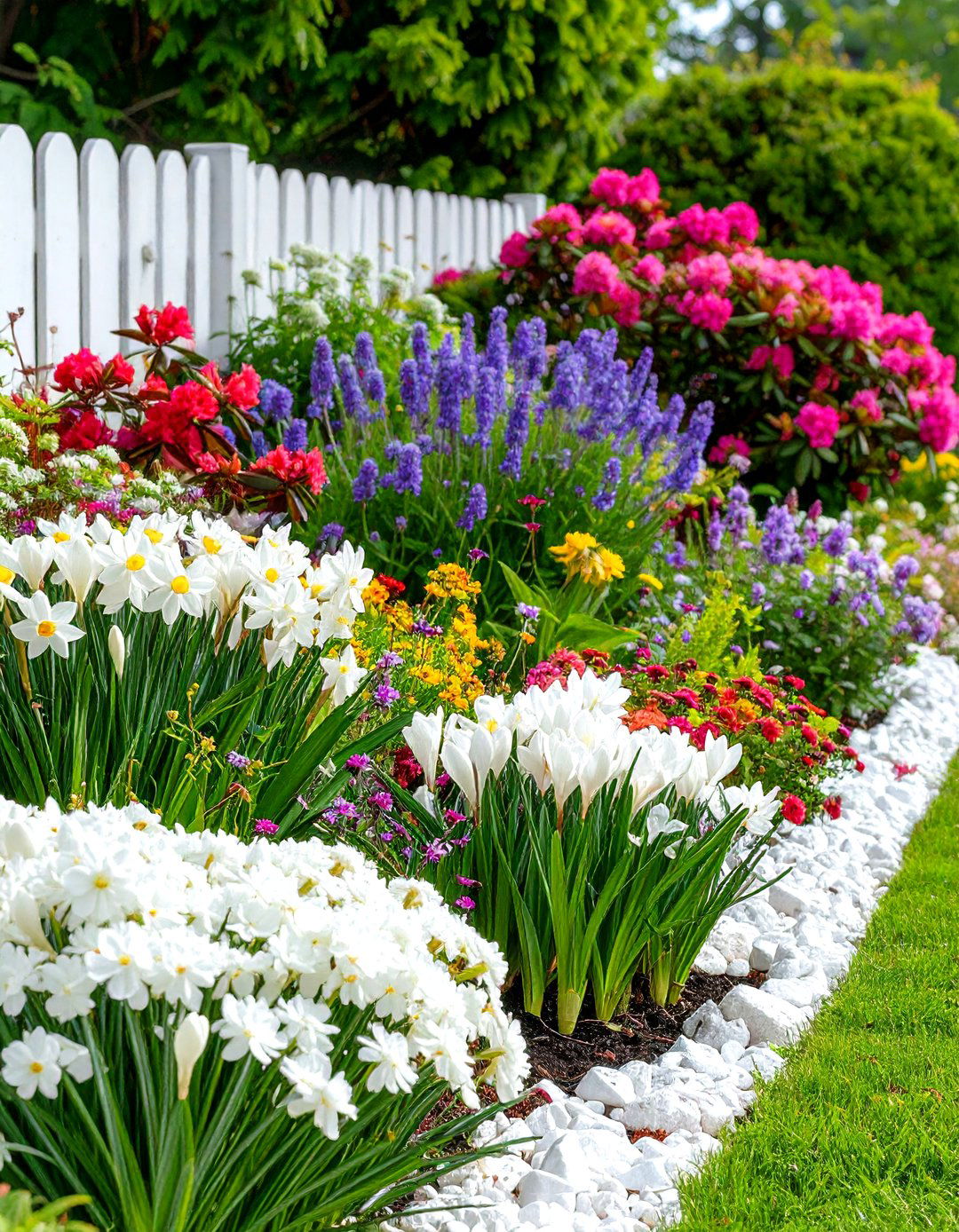 White Perennial Border Design Scheme - 24 White Garden Design Ideas