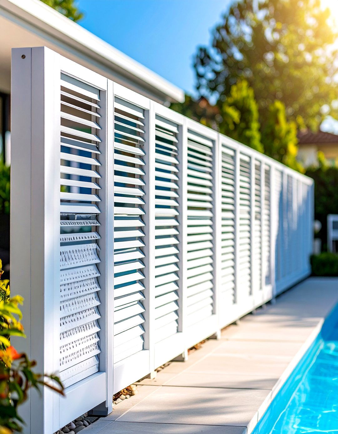 White Privacy Fence with Ventilation Panels - 24 White Privacy Fence Ideas