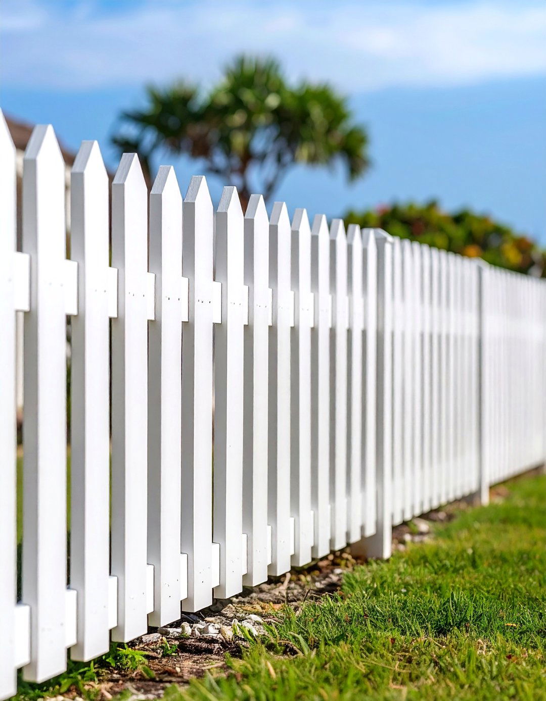 White Privacy Fence with Wind Resistant Design - 24 White Privacy Fence Ideas