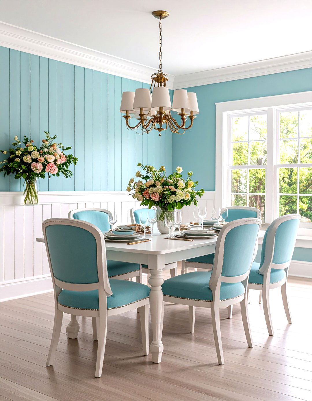White Shiplap with Beadboard Combination - 24 Shiplap Dining Room Wall Ideas