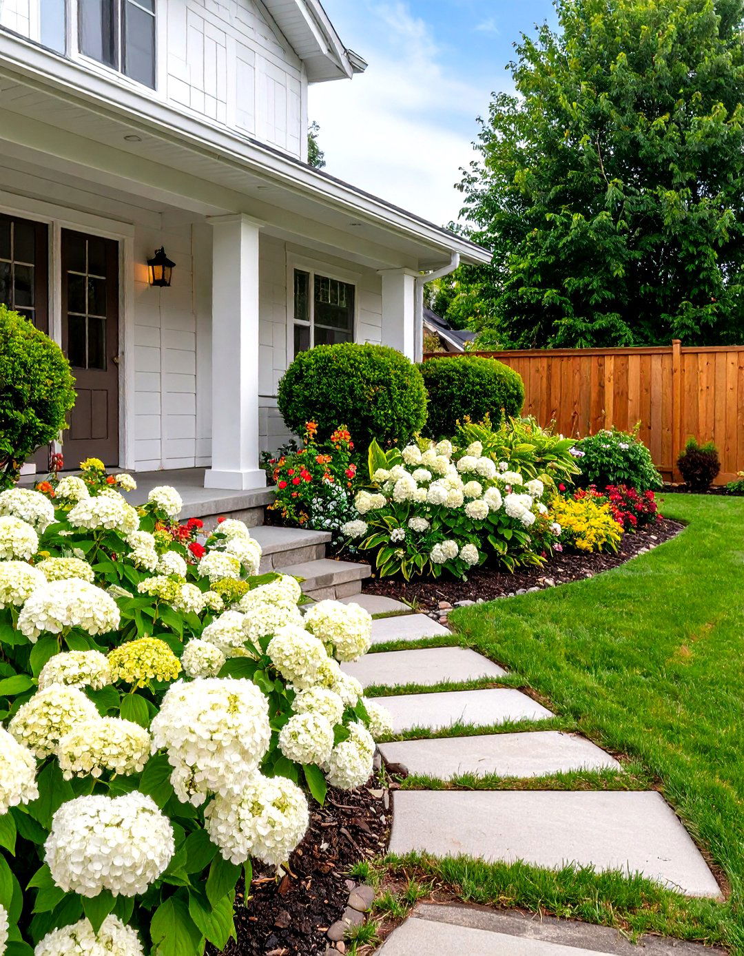 White Shrub Foundation Garden Framework - 24 White Garden Design Ideas