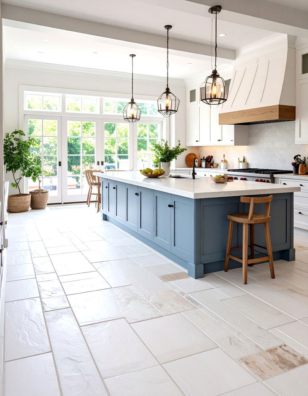 White Slate Natural Stone Floors - 24 White Kitchen Floor Ideas