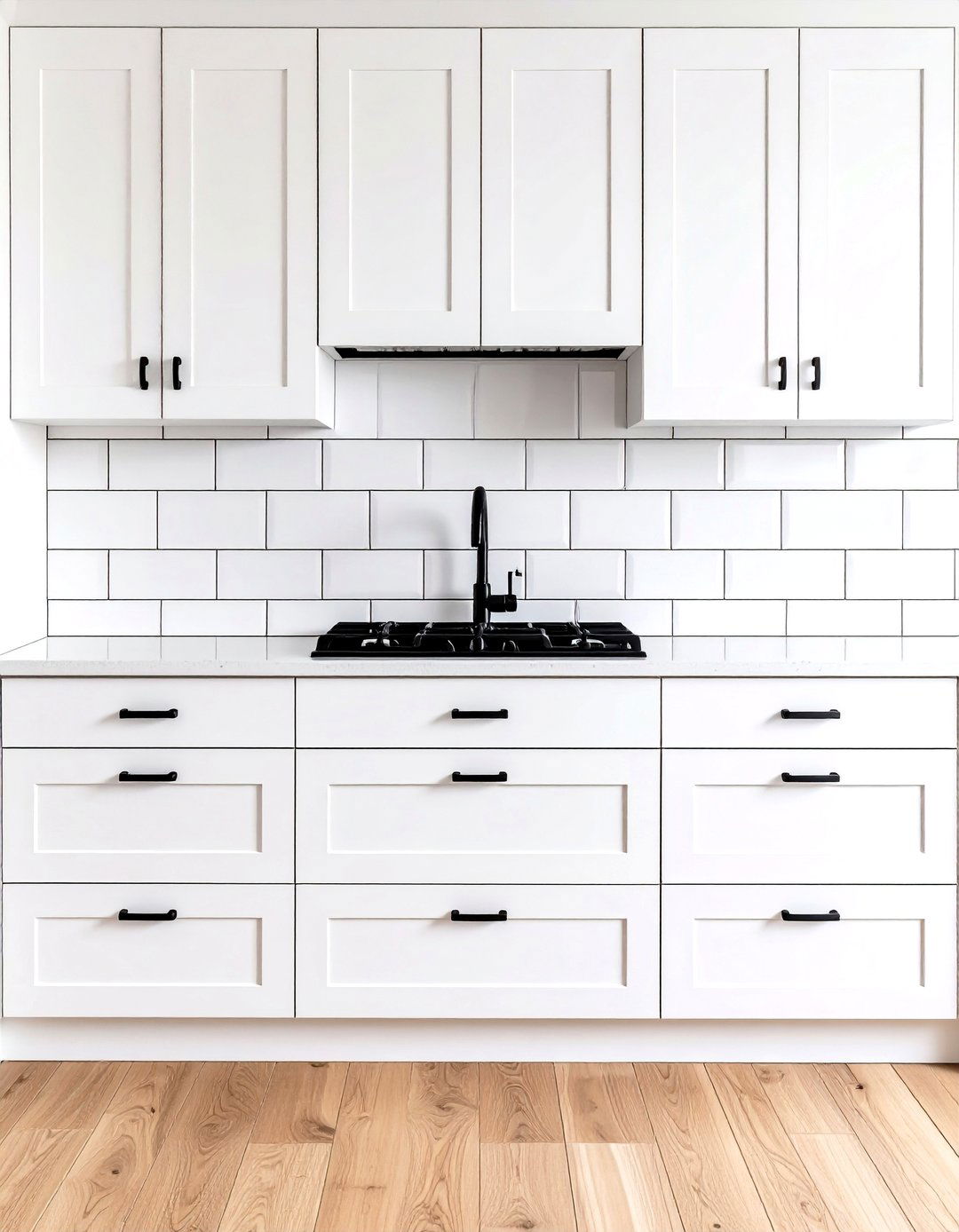 White Subway Tiles with Black Grout Kitchen Design - 24 Black and White Kitchen Backsplash Ideas