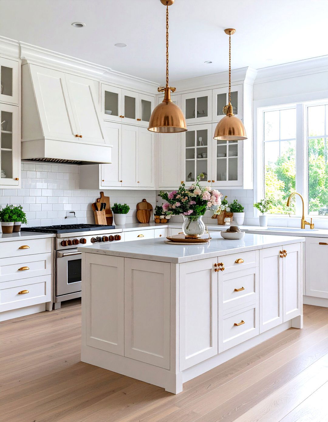 White and Gold Kitchen with Mixed Metals - 24 White and Gold Kitchen Ideas