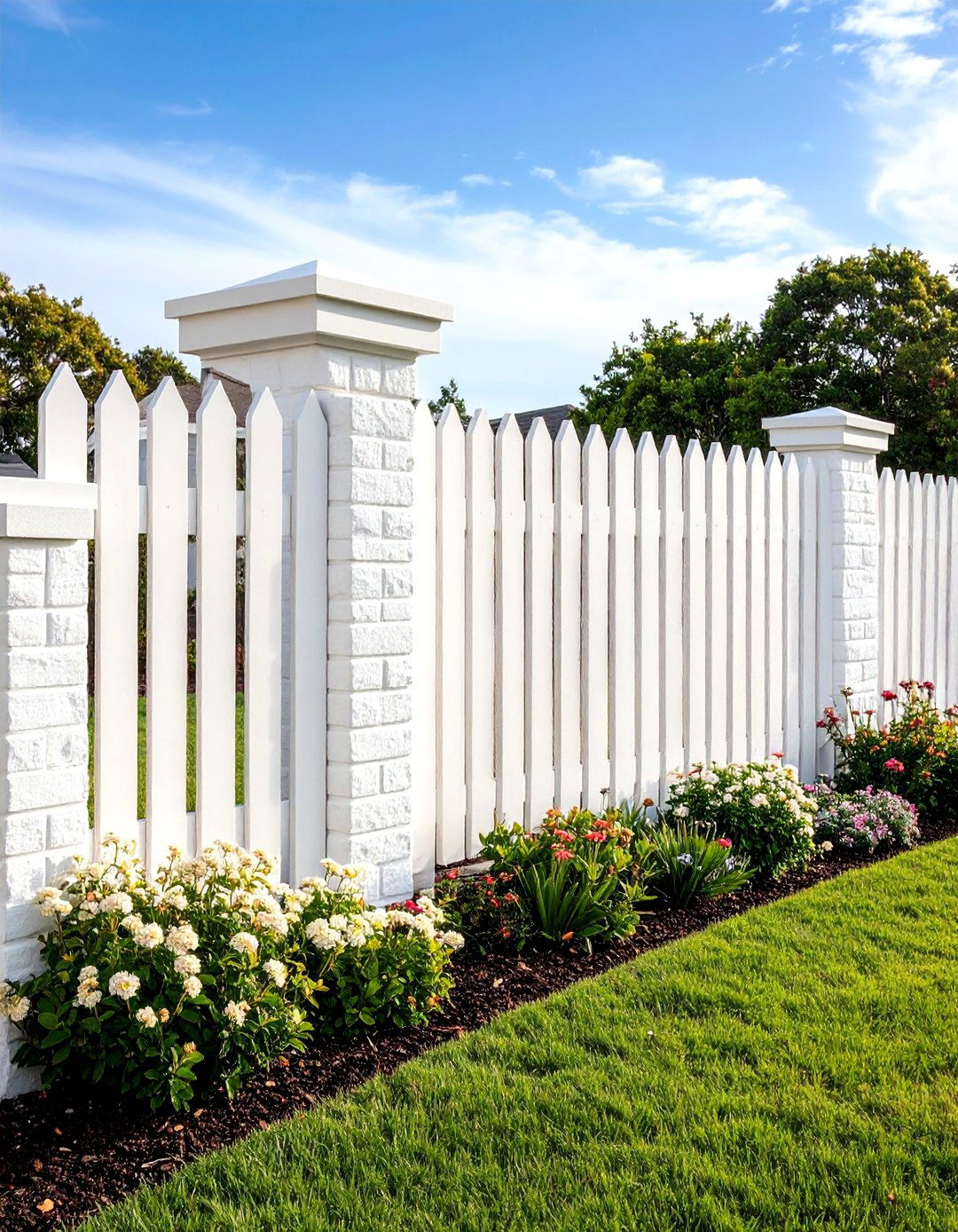 Whitewashed Brick Contemporary Style - 24 Brick Fence Ideas