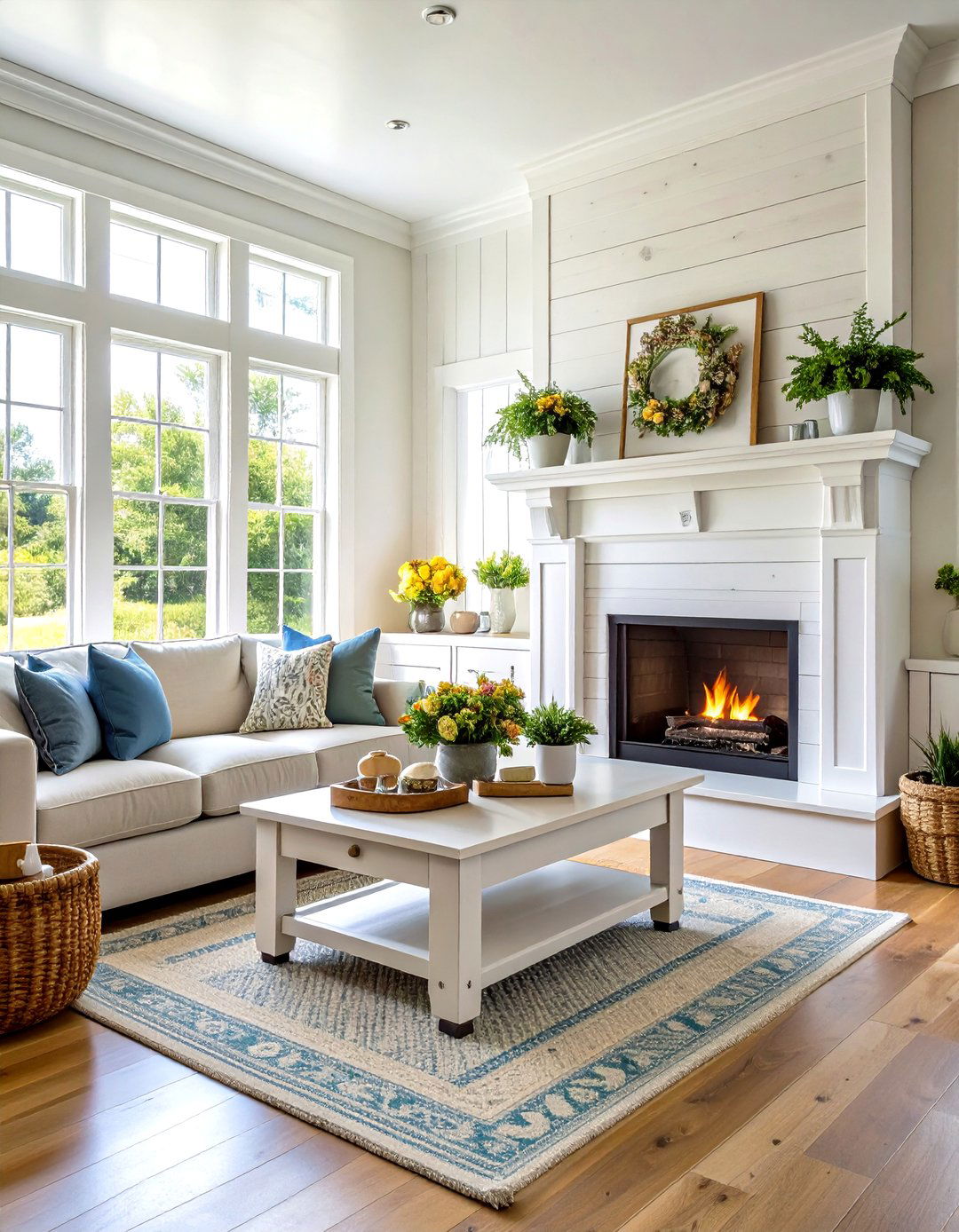 Whitewashed Reclaimed Wood Mantel - 24 Wood Mantel Ideas