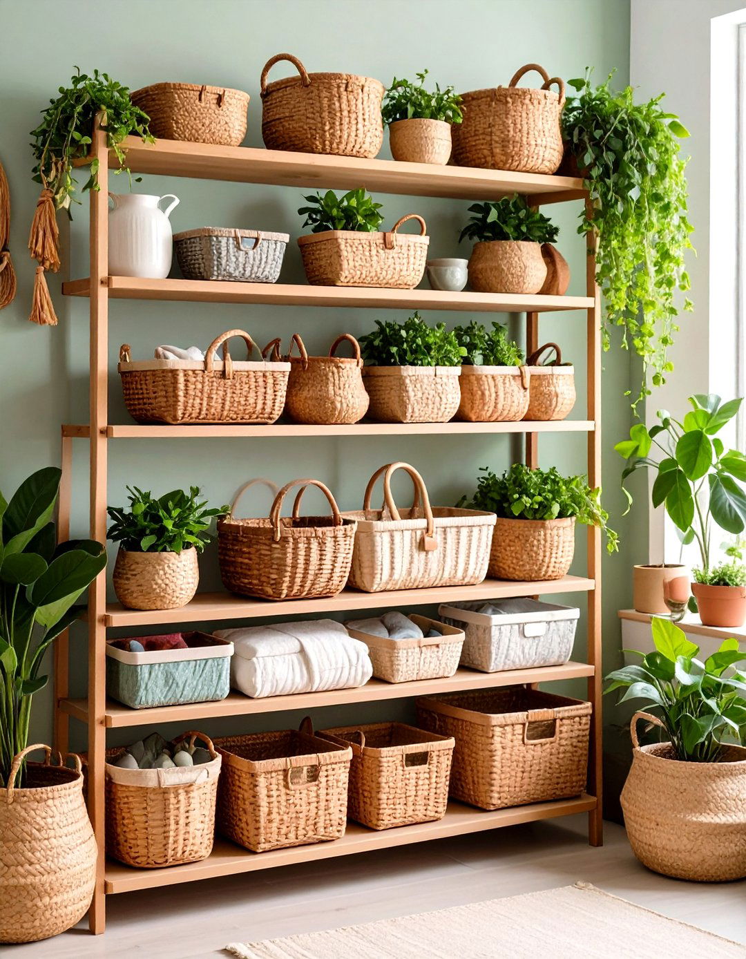 Wicker Basket Storage Solutions - 24 Cottagecore Interior Design Ideas
