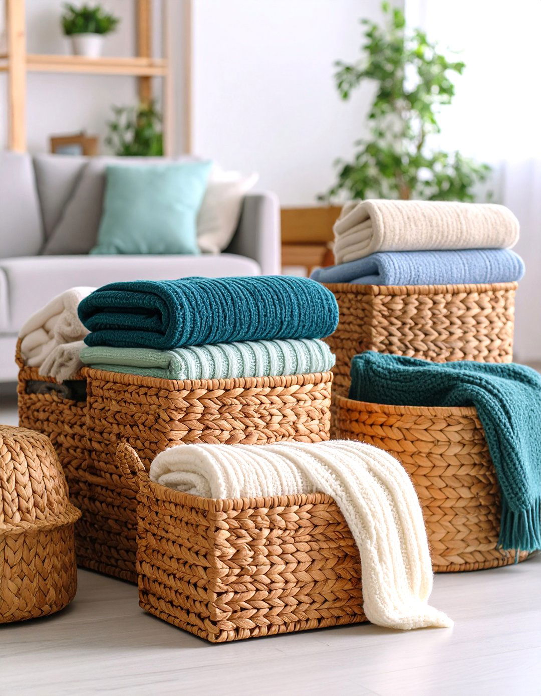 Wicker Basket Storage Systems - 24 Blanket Storage Ideas