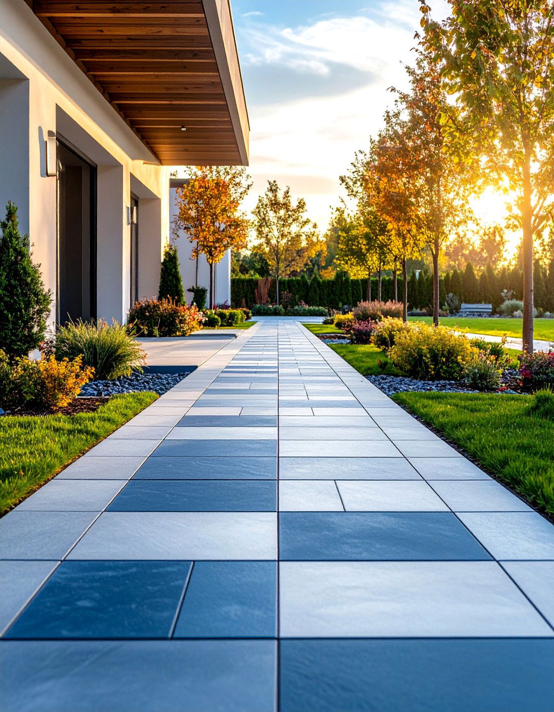 Wide Bluestone Promenade Walkway Design - 24 Bluestone Walkway Ideas