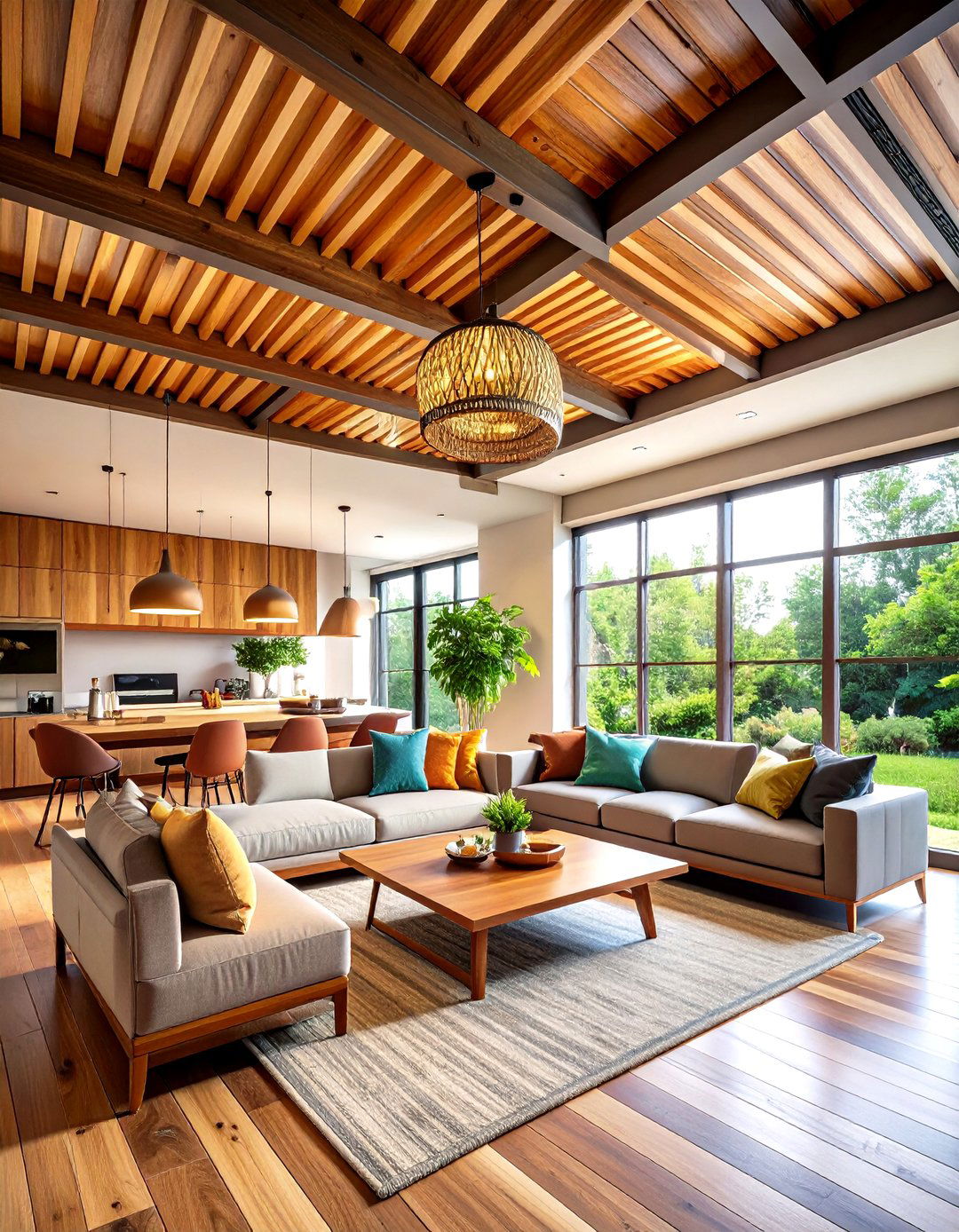 Wide Gap Spacing Industrial Aesthetic - 24 Wood Slat Ceiling Ideas