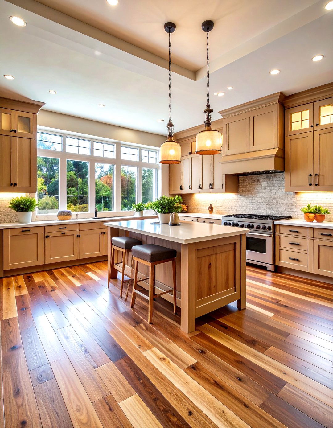 Wide Plank Hickory Kitchen Flooring - 24 Light Wood Floor Kitchen Ideas