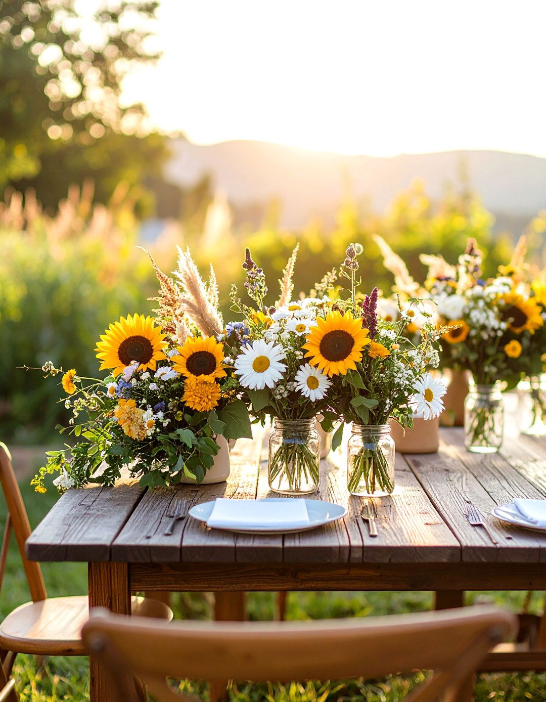 Wildflower Ceremony Arrangements - 24 Western Wedding Ideas