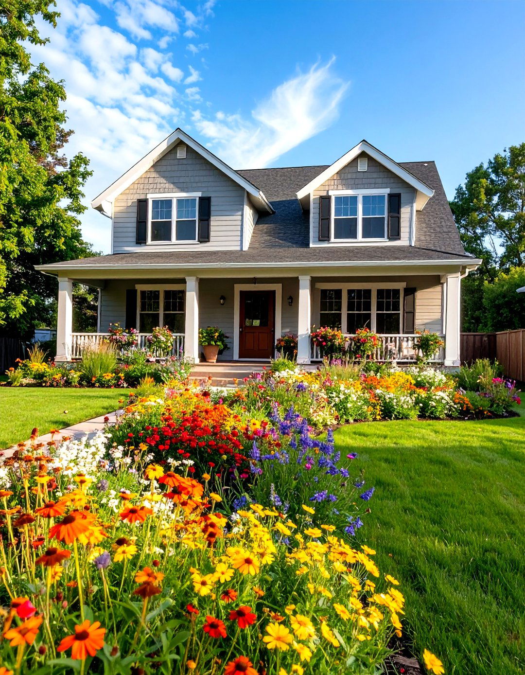 Wildflower Meadow Front Yards - 24 Front Yard Flower Bed Ideas