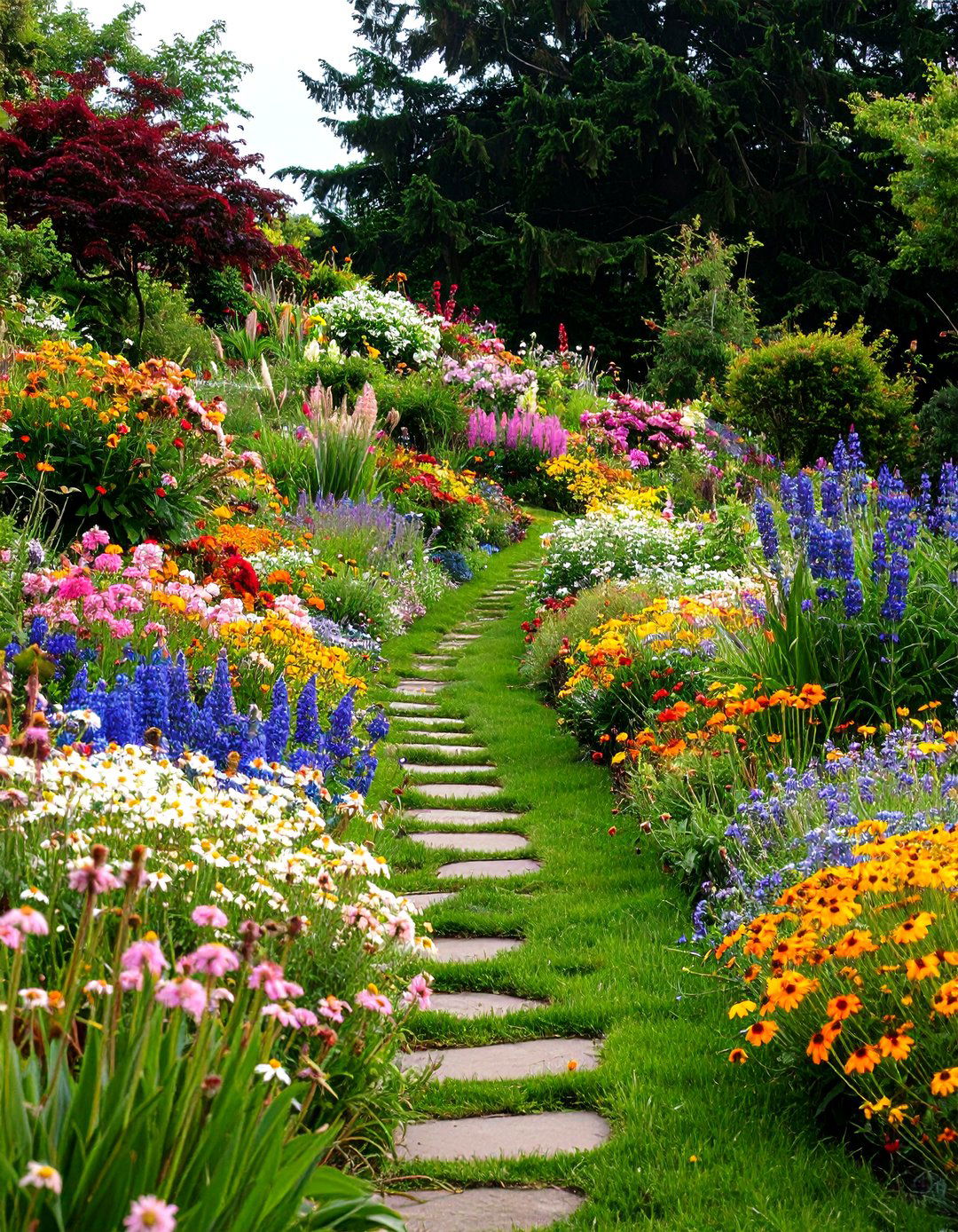 Wildflower Meadow Slopes - 24 Sloping Garden Design Ideas