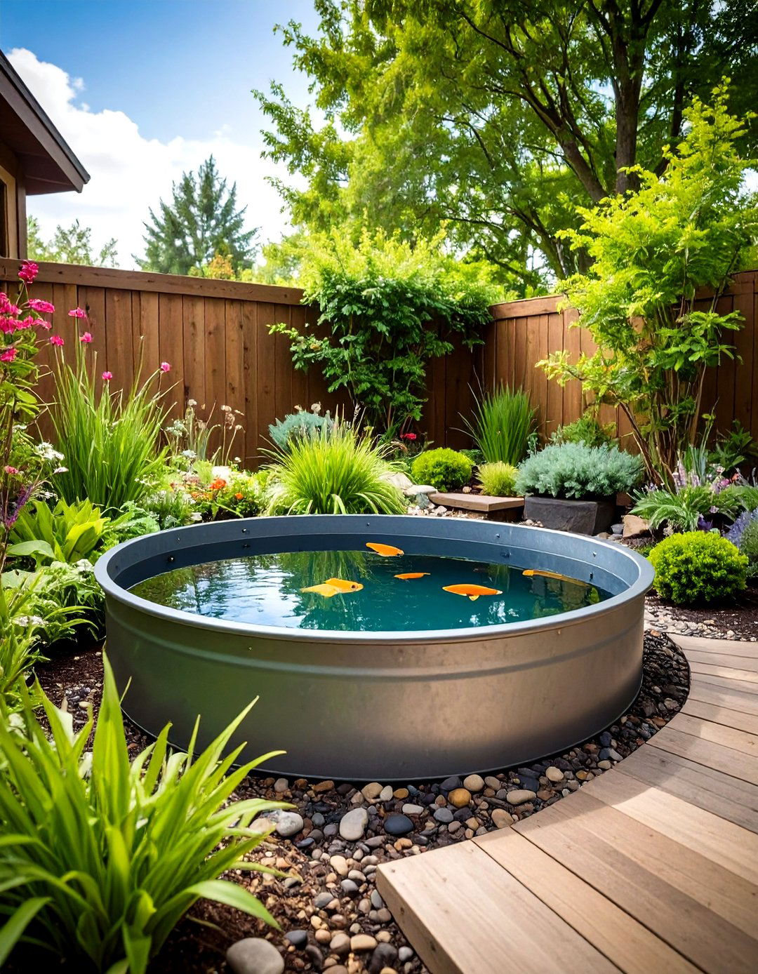 Wildlife Container Pond - 24 Fish Pond Ideas
