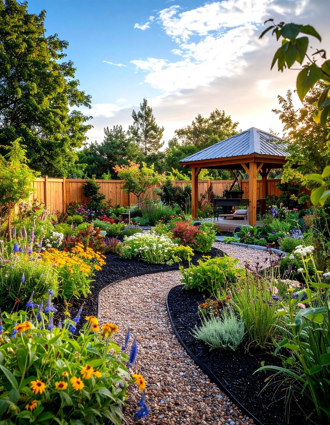 Wildlife Habitat Gardens - 24 Black Mulch Landscaping Ideas