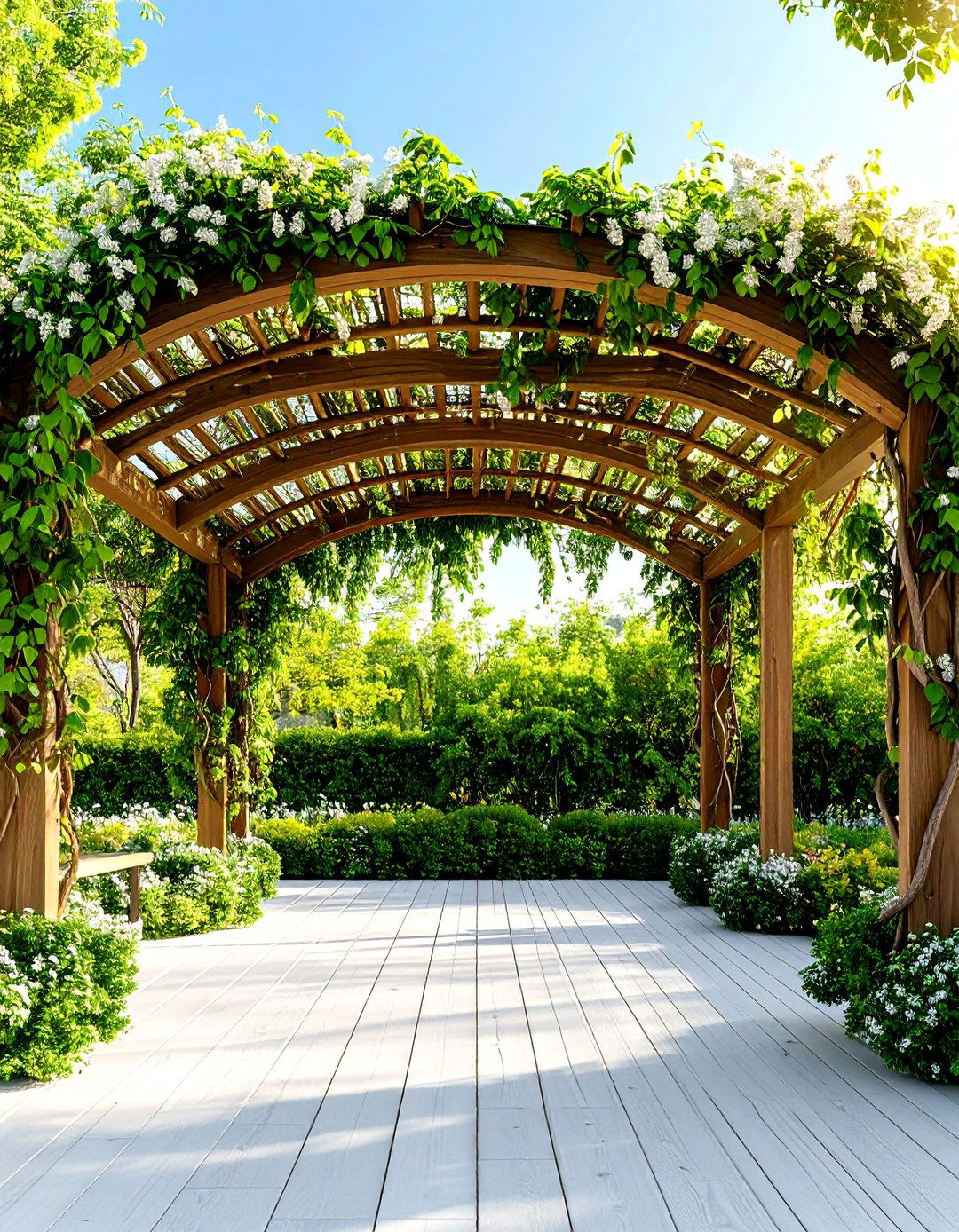 Willow Branch Pergola with Natural Screening - 24 Rustic Patio Ideas