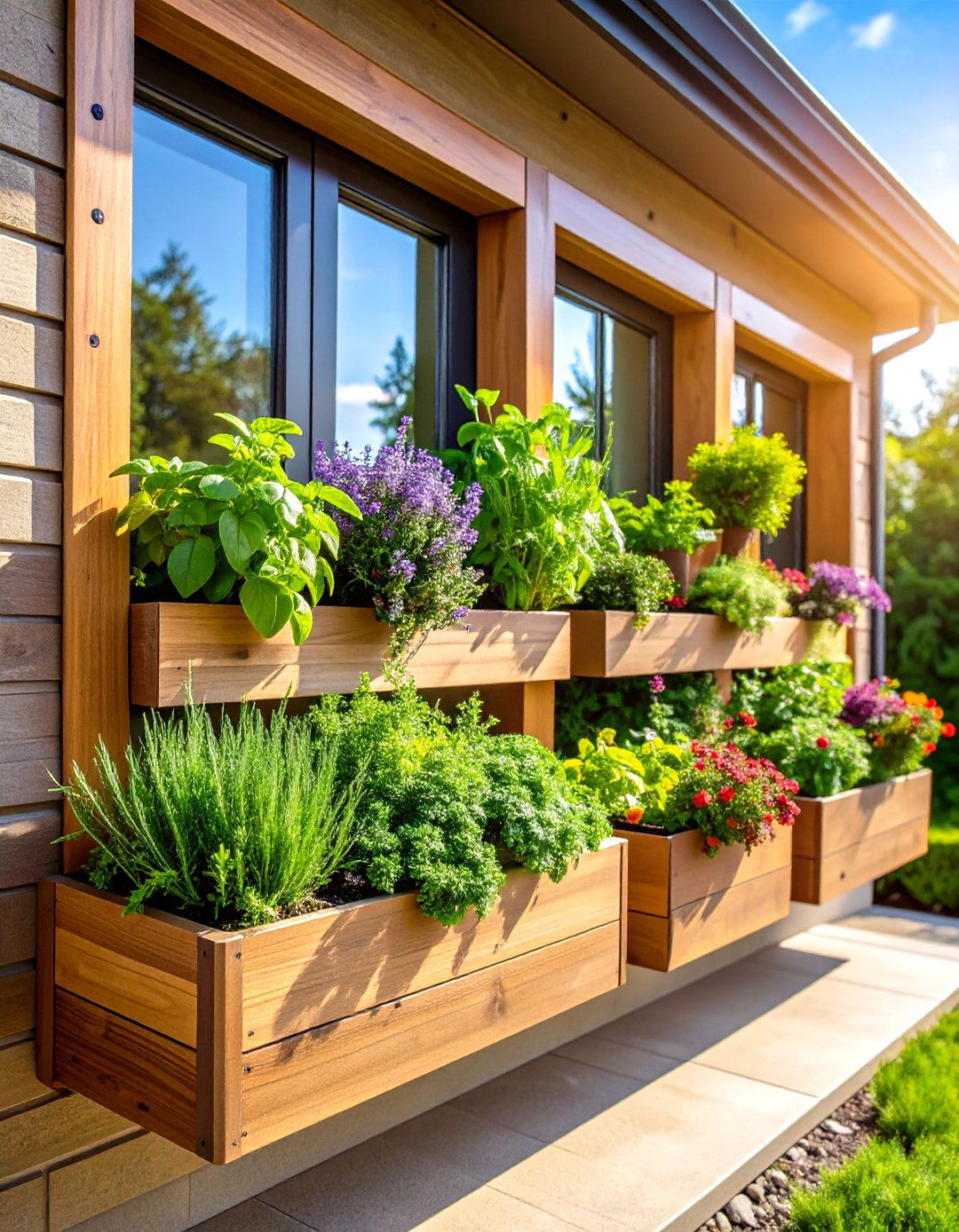 Window Box Herb Production Line - 24 Vegetable Garden Ideas