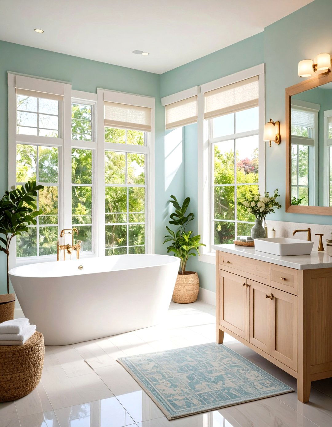 Window Natural Light Enhancement - 24 Guest Bathroom Ideas