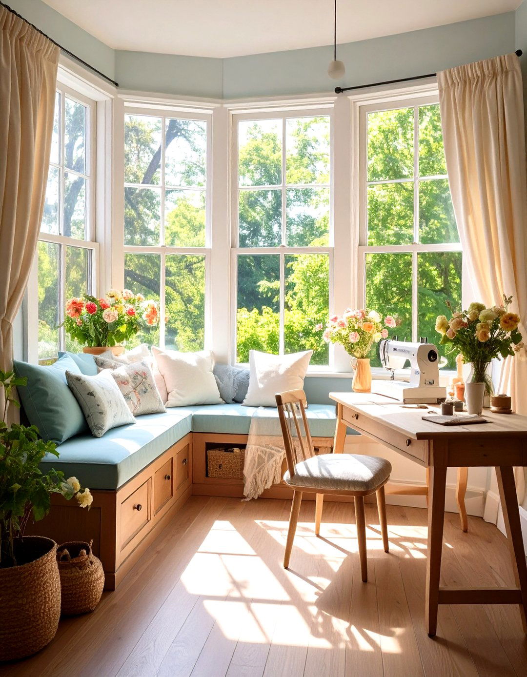Window Seat Sewing Nooks - 24 Sewing Room Ideas