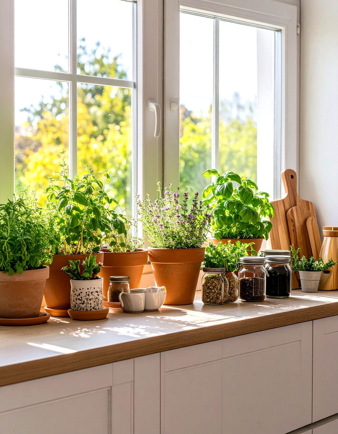 Window Sill Garden Storage - 24 Small Galley Kitchen Ideas on a Budget