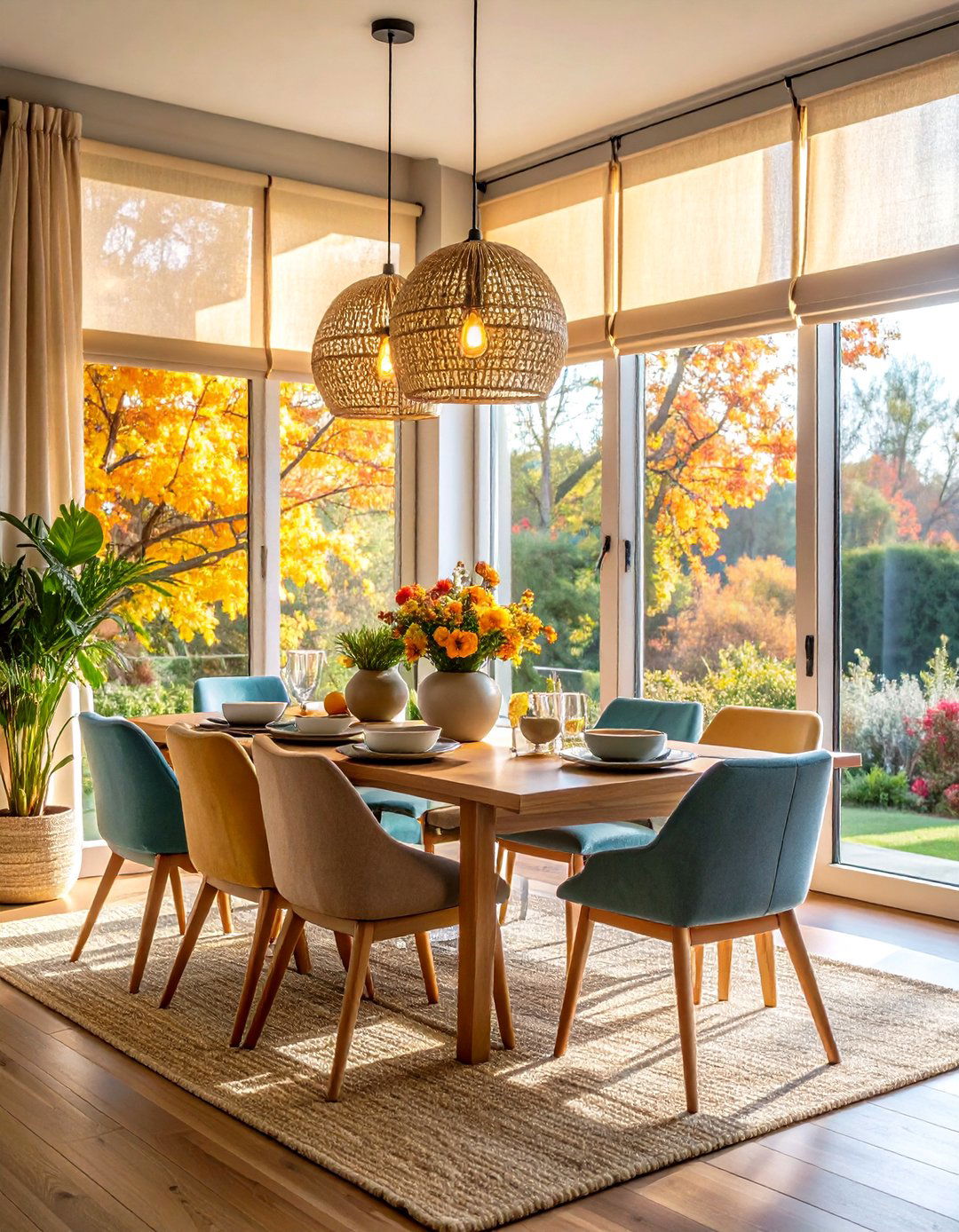 Window Treatment Softness - 24 Casual Dining Room Ideas
