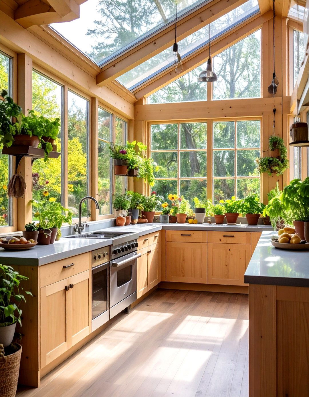 Window Wall Garden Kitchen - 24 Cabin Kitchen Ideas