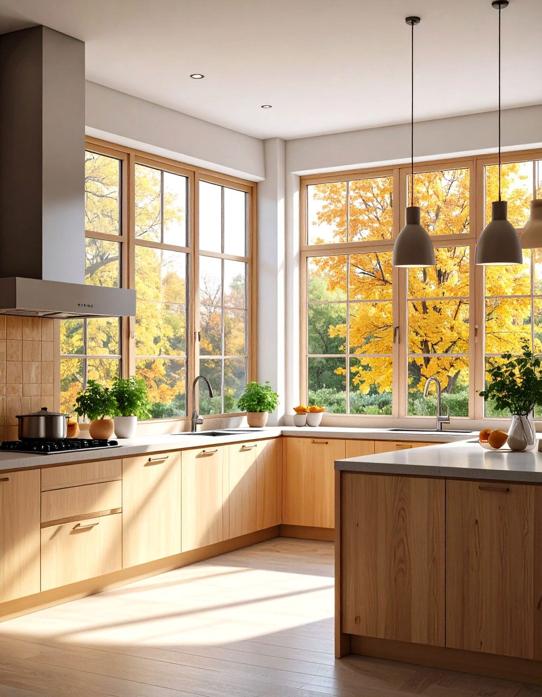 Window Wall Kitchen Design - 24 Kitchens Without Upper Cabinets