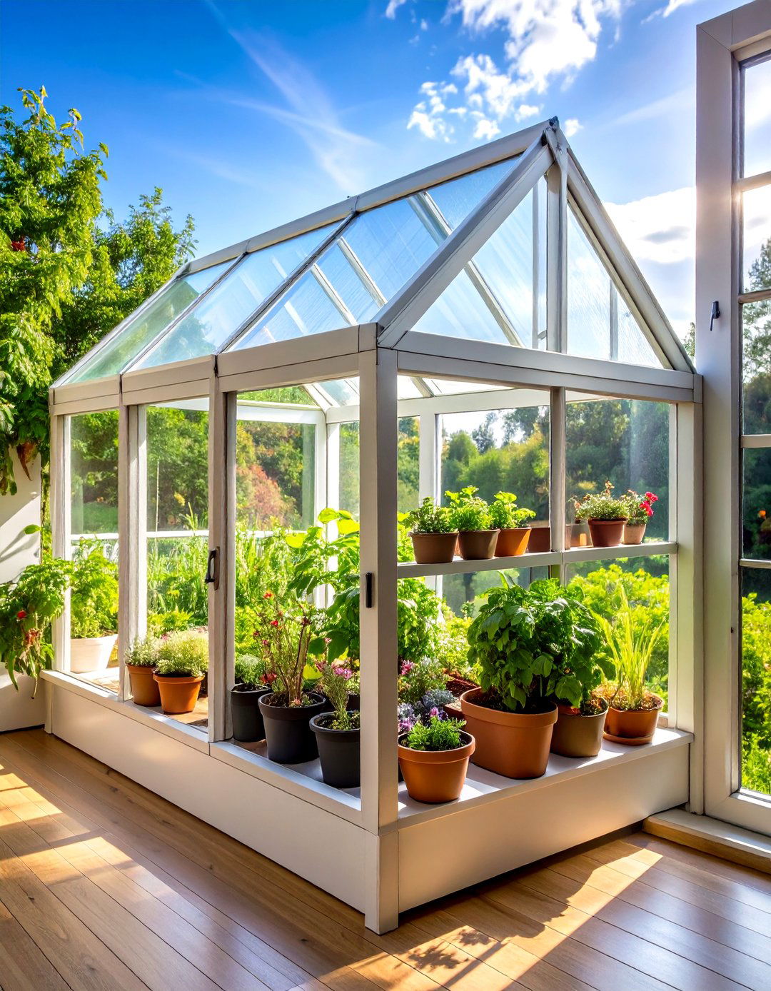 Windowsill Herb Garden Enclosure - 24 Indoor Greenhouse Ideas