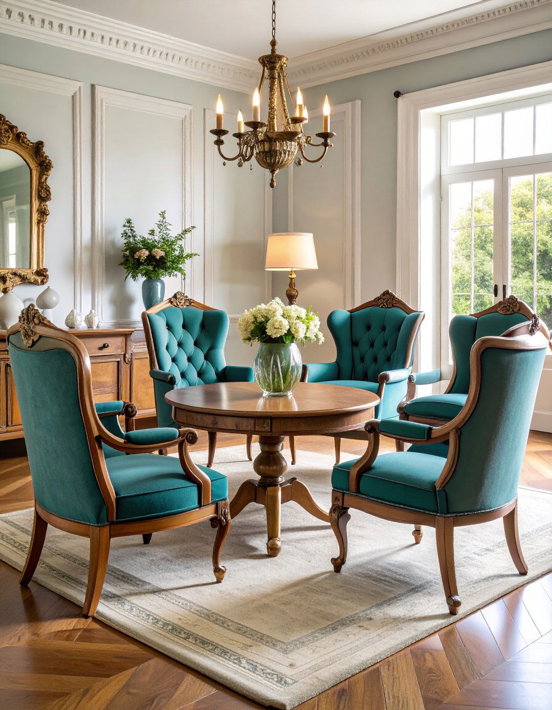 Windsor Chair Seating Arrangement - 24 Primitive Living Room Ideas