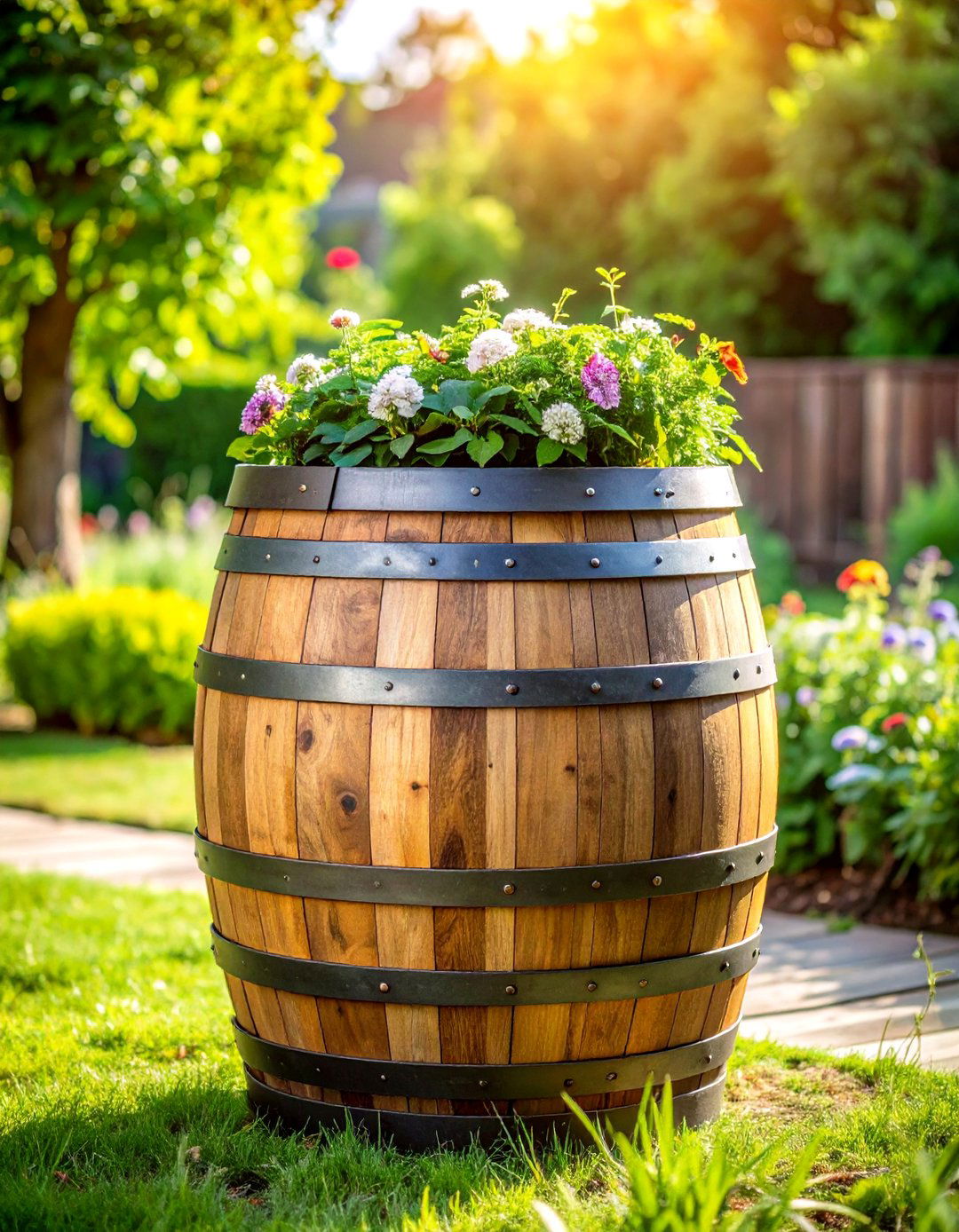 Wine Barrel Decorative Storage - 24 Garbage Can Storage Ideas