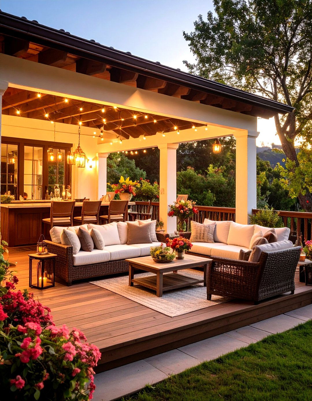 Wine Country Inspired Outdoor Living - 24 Large Front Porch Ideas